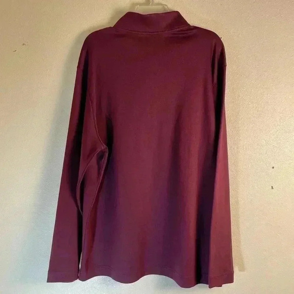 Hart Schaffner Marx Mens Size XL 1/4 Zip Pullover Wine Red Solid 100% Cotton - Picture 2 of 11